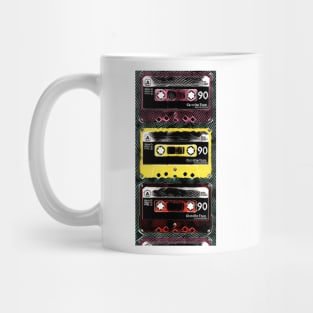pattern and design from a collection of old fashioned C90 cassettes Mug